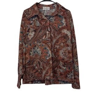 Vintage James Kenrob by Dalton Long Sleeve Button Up Blouse No Size Paisley